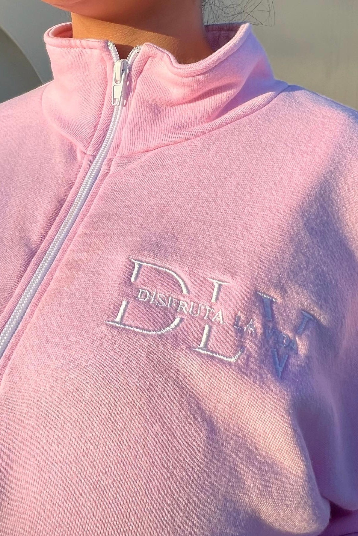 Crop Half Zip | Blush