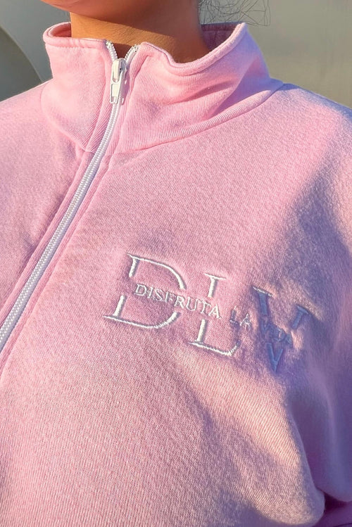 Crop Half Zip | Blush